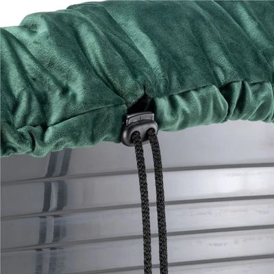 Cesta Ferplast Siesta Deluxe Negra Con Funda Sofá Aterciopelada Verde - Imagen 8