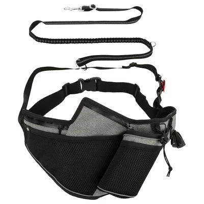 Correa De Jogging Con Cintur贸n Trixie Gris Y Negra Para Perros - Imagen 10