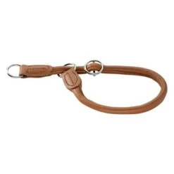 Collar De Cuero Hunter Round & Soft Marrón Para Perros