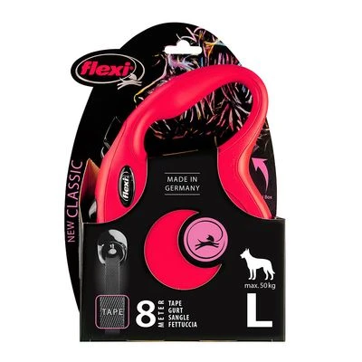 Correa Extensible Flexi New Classic Roja Con Cinta De 8 M - Imagen 2